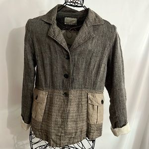 Mixed Fabric Take on Classic Blazer ~ NWOT